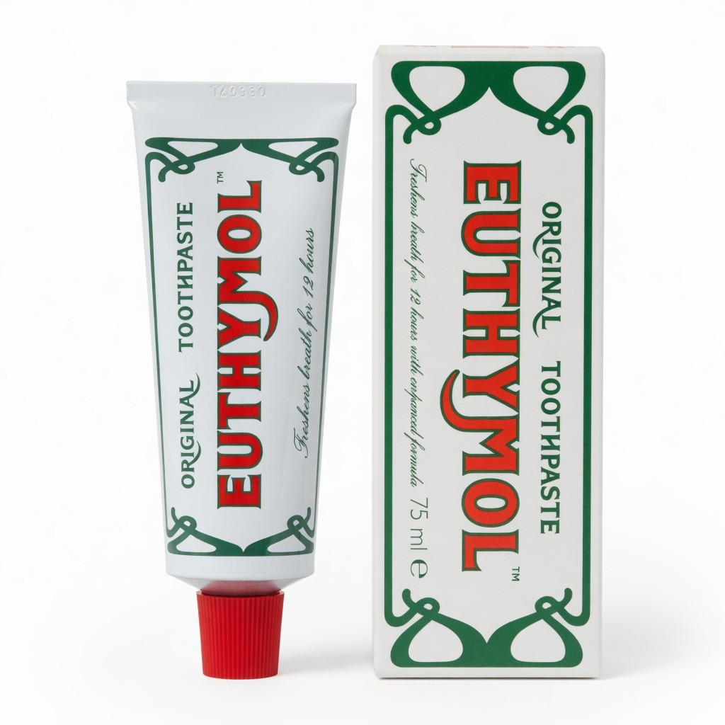 EUTHYMOL Original Toothpaste (3.7fl oz*5, Pack of 5) - Fluoride-Free Toothpaste for Sensitive Teeth & Gum. Bad Breath, Cavity Prevention, 12-Hour Long Lasting Freshness with Wintergreen