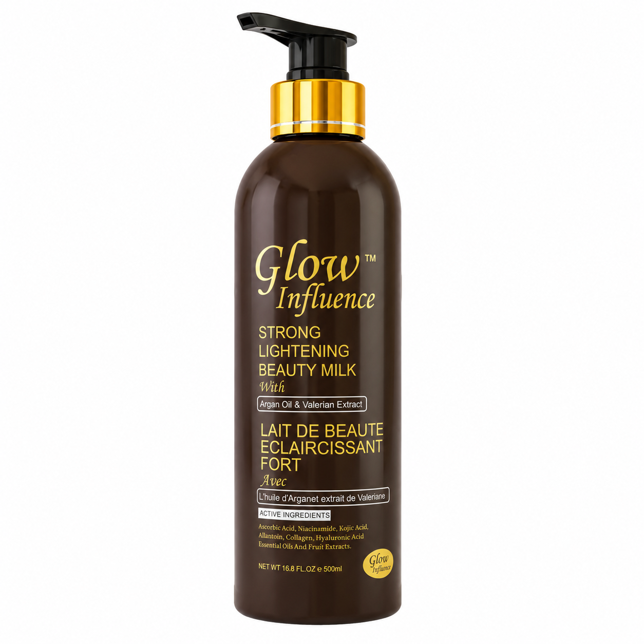Glow Influence Strong Lightening Beauty Milk with Argan Oil & Valerian Extract 500ml